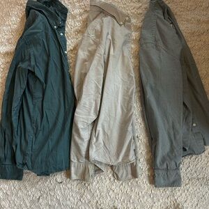 Men's Shirt Bundle J Crew and Brooks Brothers- Teal, Beige, Charcoal